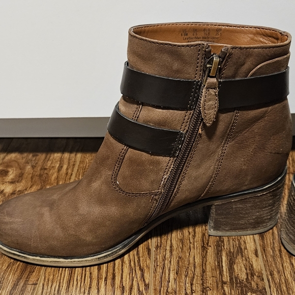 Franco Sarto Brown Ankle Boots with Buckle - Picture 5 of 10